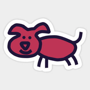 Cute Dog Viva Magenta Color of the Year 2023 Sticker